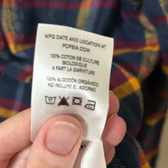 Patagonia Womens Long Sleeved Fjord Flannel Button Down Blue & Yellow Sz Small - Picture 8 of 8